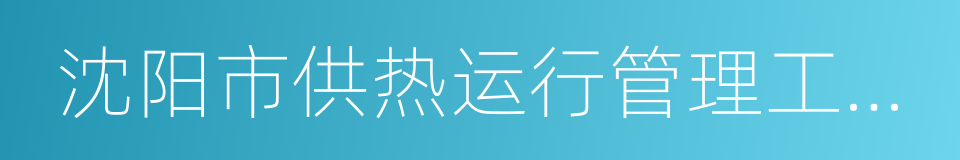 沈阳市供热运行管理工作标准的同义词