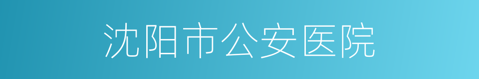 沈阳市公安医院的同义词