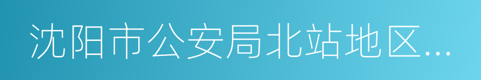 沈阳市公安局北站地区分局的同义词