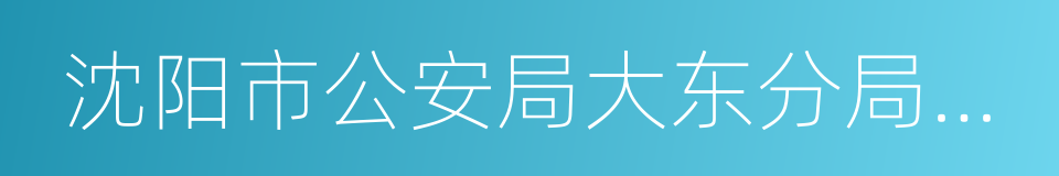 沈阳市公安局大东分局大东门派出所的同义词