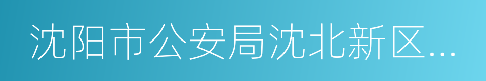 沈阳市公安局沈北新区分局的同义词