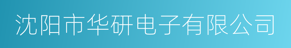 沈阳市华研电子有限公司的同义词