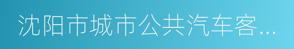 沈阳市城市公共汽车客运管理条例的同义词