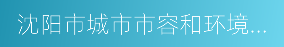 沈阳市城市市容和环境卫生管理条例的同义词