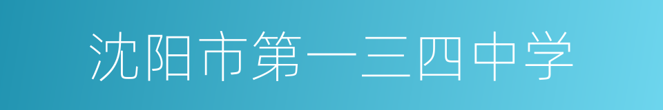 沈阳市第一三四中学的同义词