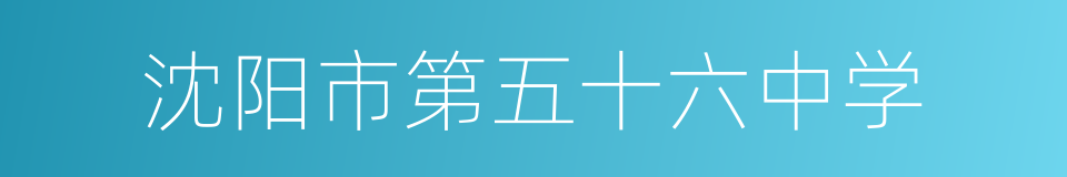 沈阳市第五十六中学的同义词