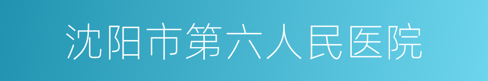 沈阳市第六人民医院的同义词