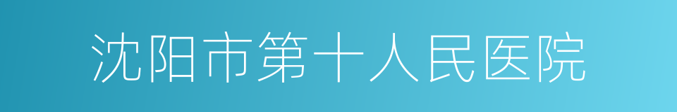 沈阳市第十人民医院的同义词