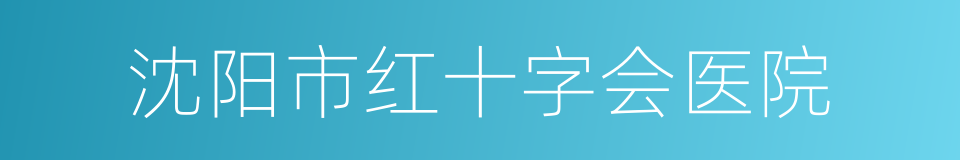 沈阳市红十字会医院的同义词