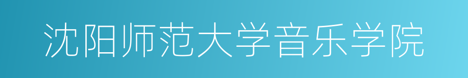 沈阳师范大学音乐学院的同义词