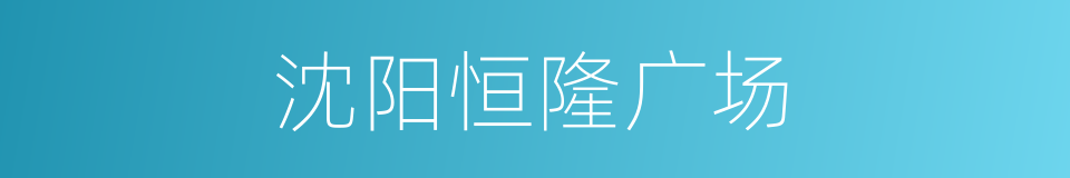 沈阳恒隆广场的同义词