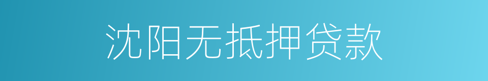 沈阳无抵押贷款的同义词