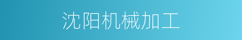 沈阳机械加工的同义词