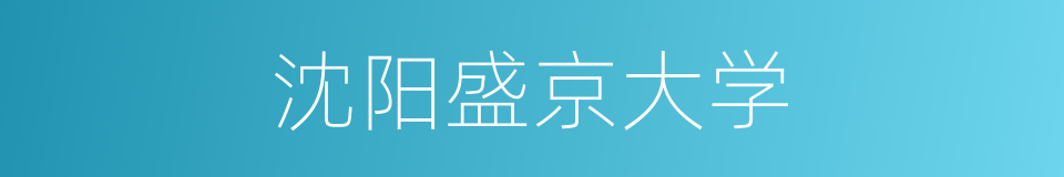 沈阳盛京大学的同义词