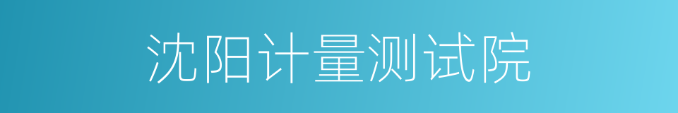 沈阳计量测试院的同义词