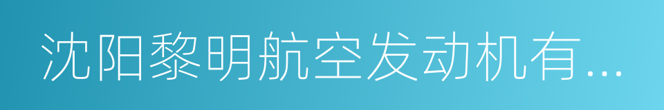 沈阳黎明航空发动机有限责任公司的同义词