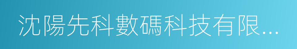 沈陽先科數碼科技有限公司的同義詞