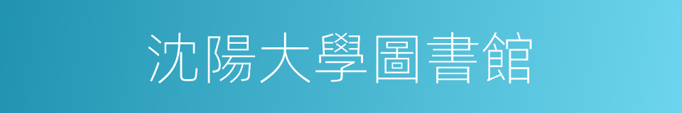 沈陽大學圖書館的同義詞