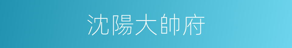 沈陽大帥府的同義詞