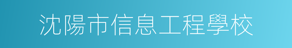 沈陽市信息工程學校的同義詞