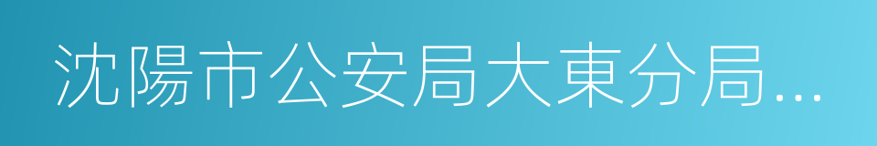 沈陽市公安局大東分局大東門派出所的同義詞