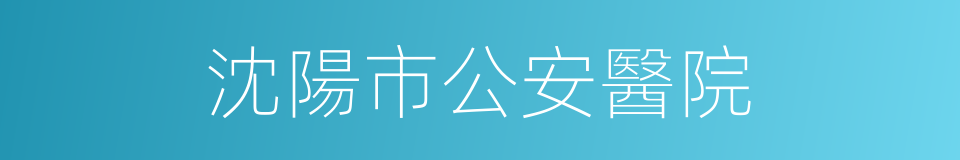 沈陽市公安醫院的同義詞