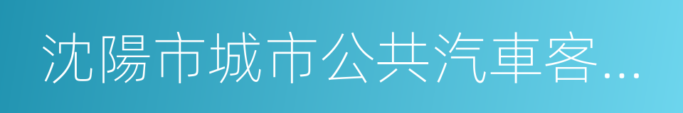 沈陽市城市公共汽車客運管理條例的同義詞