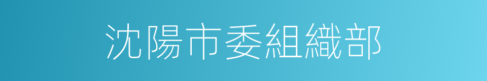 沈陽市委組織部的同義詞