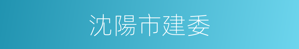 沈陽市建委的同義詞