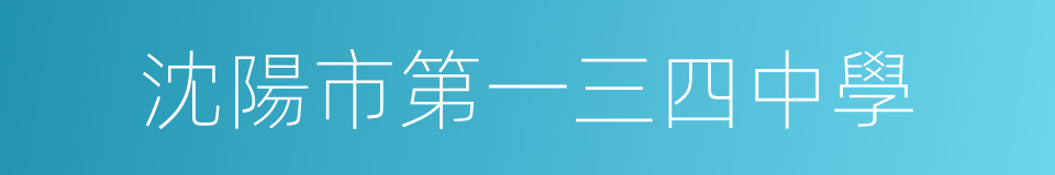 沈陽市第一三四中學的同義詞