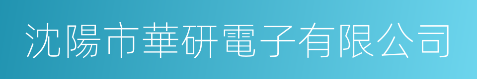 沈陽市華研電子有限公司的同義詞