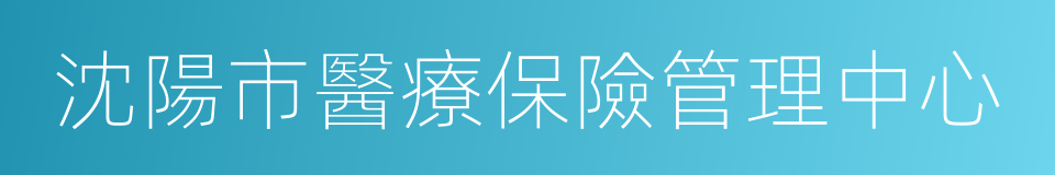 沈陽市醫療保險管理中心的同義詞