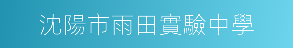 沈陽市雨田實驗中學的同義詞