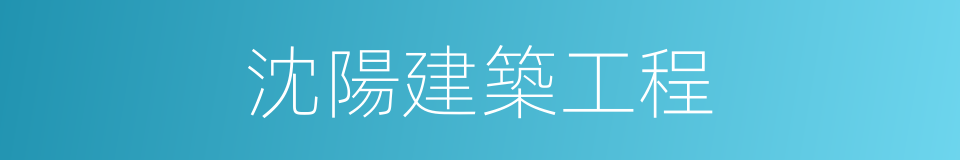沈陽建築工程的同義詞