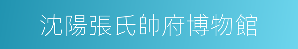 沈陽張氏帥府博物館的同義詞