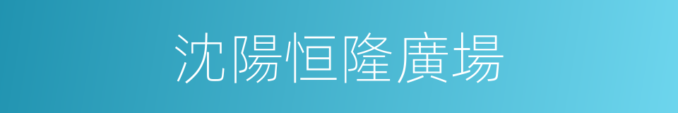 沈陽恒隆廣場的同義詞