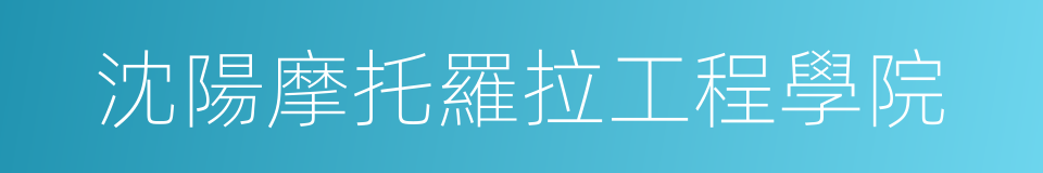 沈陽摩托羅拉工程學院的同義詞