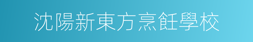 沈陽新東方烹飪學校的同義詞