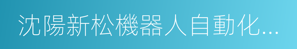 沈陽新松機器人自動化股份有限公司的同義詞