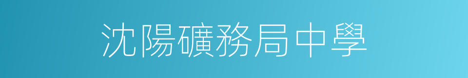 沈陽礦務局中學的同義詞