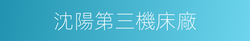 沈陽第三機床廠的同義詞