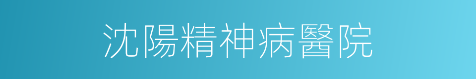 沈陽精神病醫院的同義詞