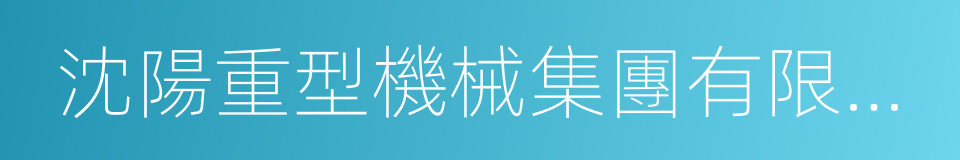 沈陽重型機械集團有限責任公司的同義詞