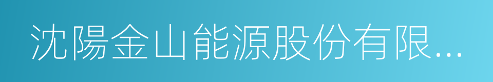 沈陽金山能源股份有限公司的同義詞