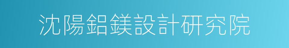 沈陽鋁鎂設計研究院的同義詞