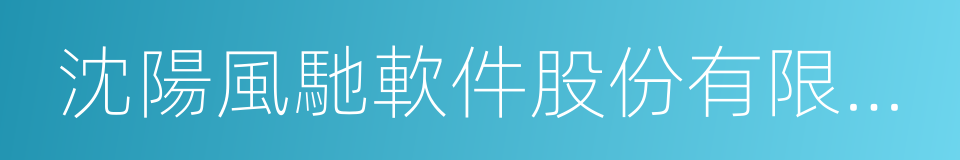 沈陽風馳軟件股份有限公司的同義詞