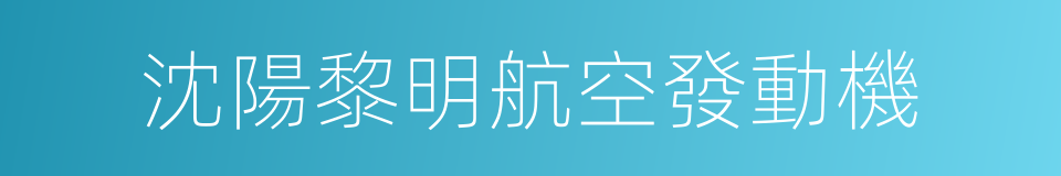 沈陽黎明航空發動機的同義詞