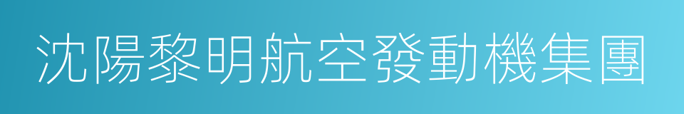 沈陽黎明航空發動機集團的同義詞