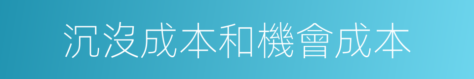 沉沒成本和機會成本的同義詞