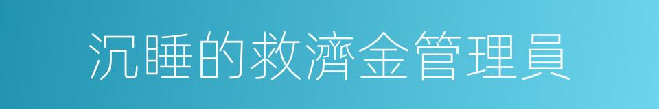 沉睡的救濟金管理員的同義詞